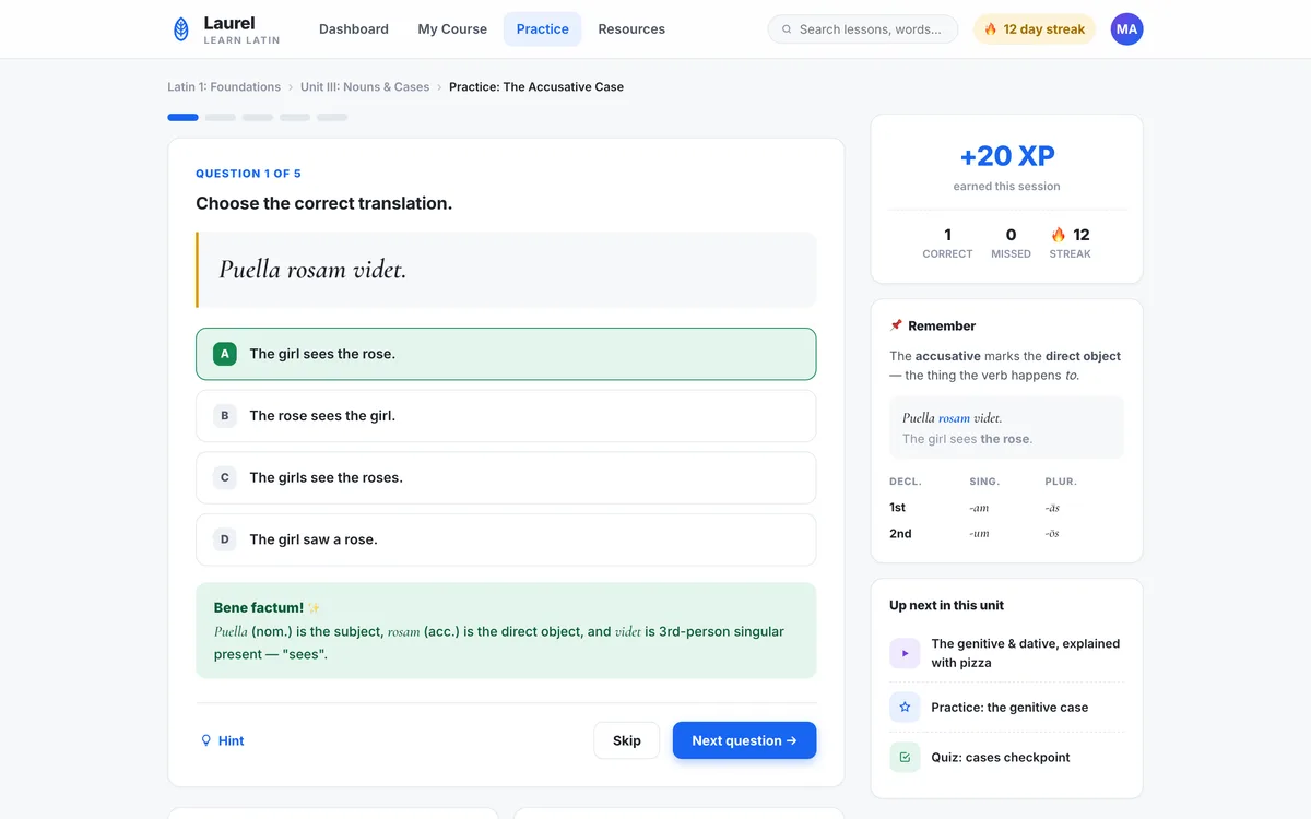 Laurel LMS answer feedback